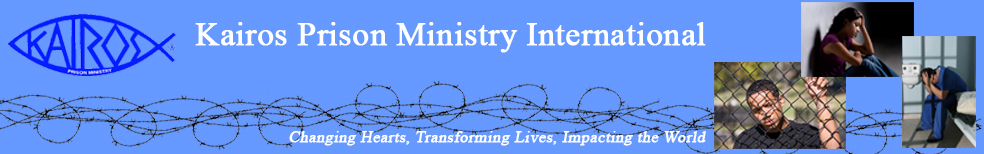 Kairos logo and ministry photographs. Changing Hearts, Transforming Lives, Impacting the World.